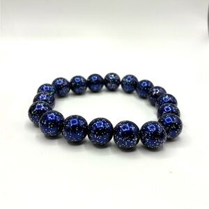 Sparkling Midnight Blue Beaded Bracelet